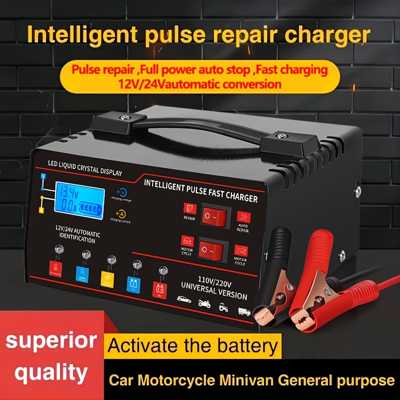 Lead Acid Battery Pulse Repair Desulfator - Chargeur de batterie intelligent universel 3-en-1