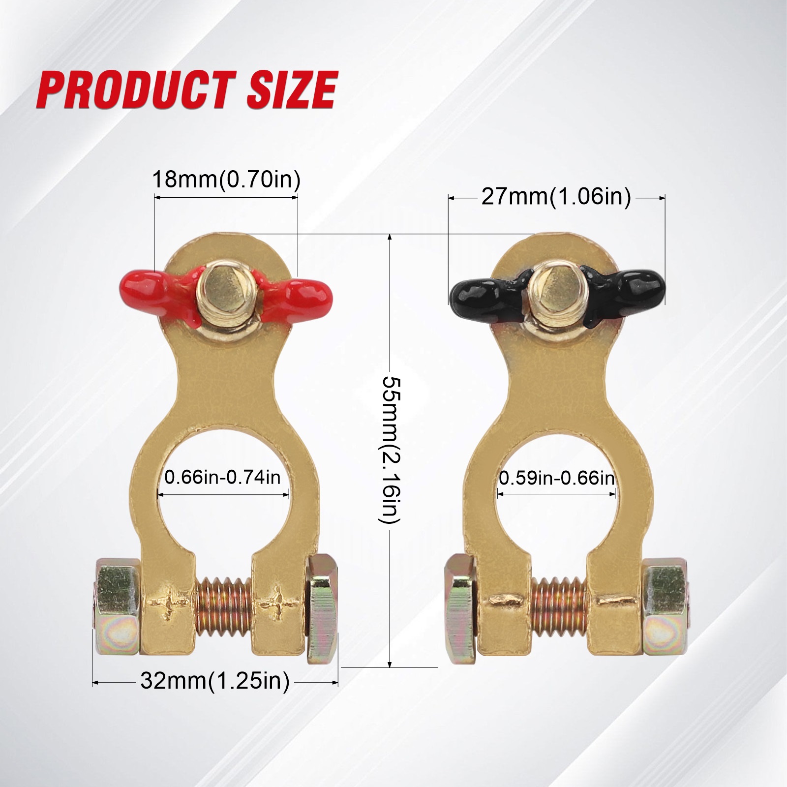 Battery Terminal Clamps Quick Release Brass - Bornes de batterie CNSPEED pour voiture,