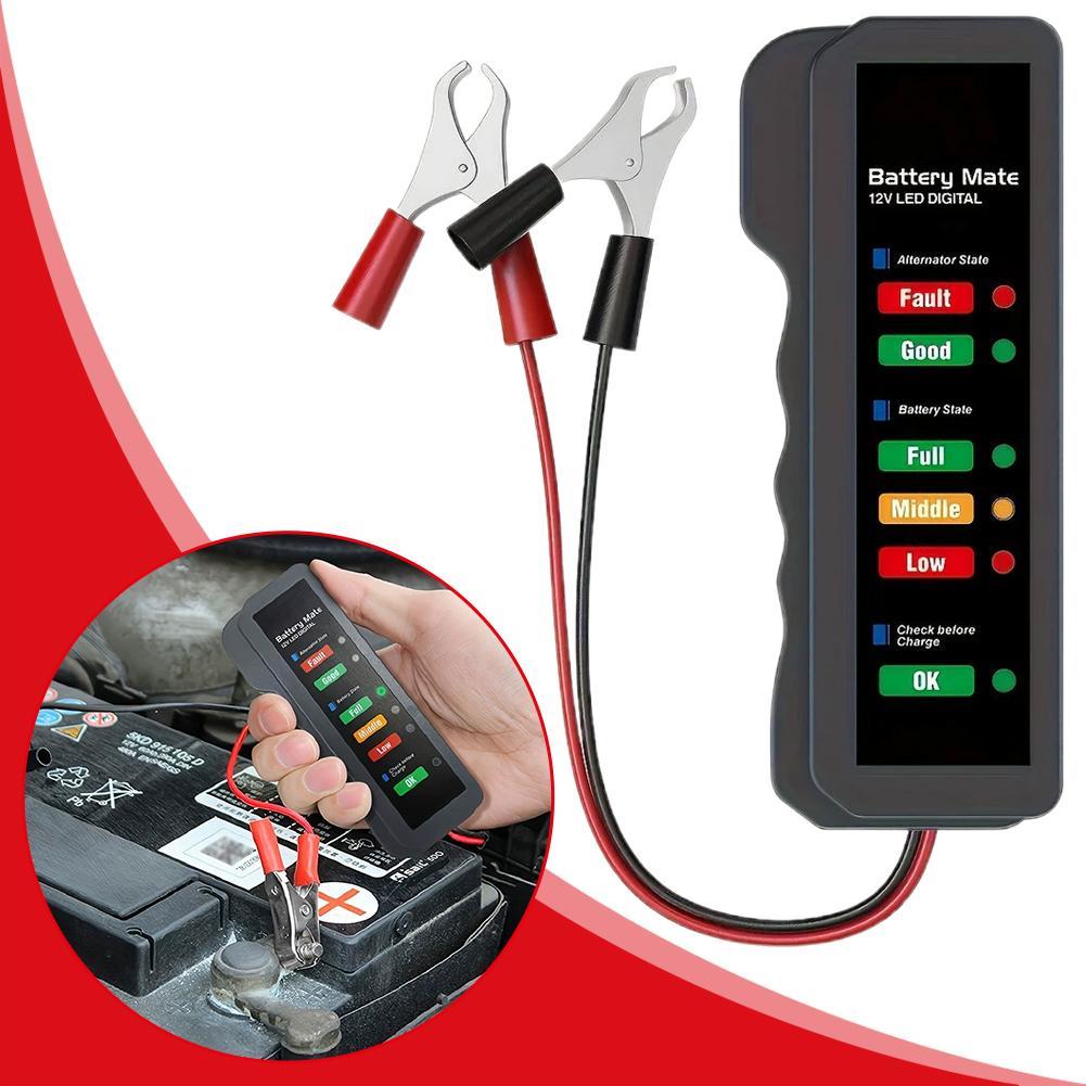 Alternator Tester Digital Diagnostic Tool - Testeur de batterie de voiture 12V,