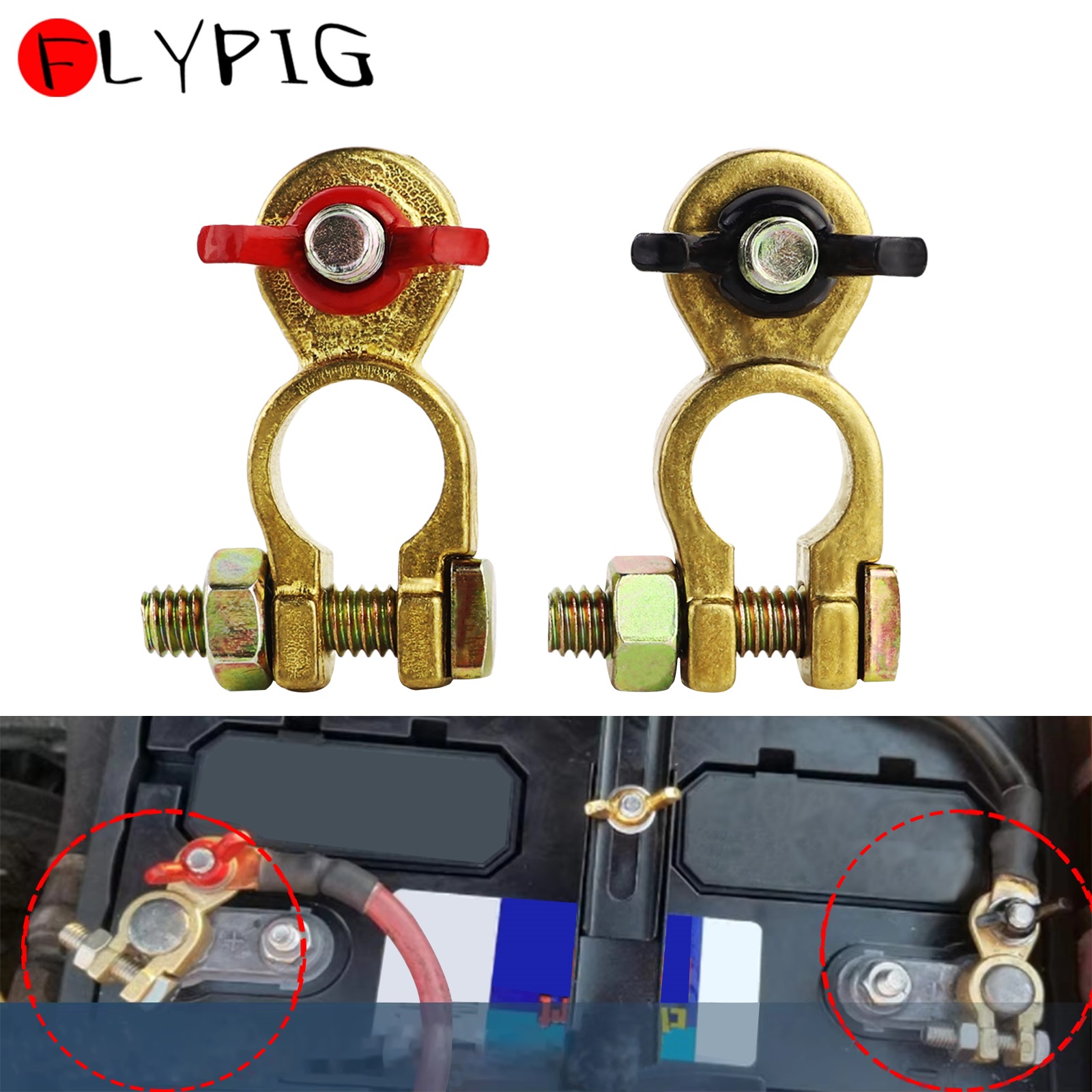Battery Terminal Clamps Quick Release Brass - Pinces de Terminal de batterie de