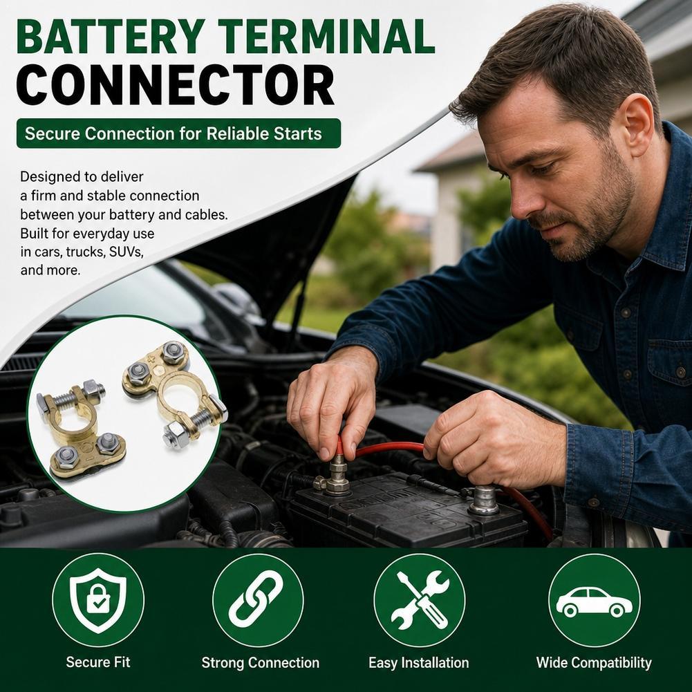 1 paire de bornes de batterie, - Battery Terminal Clamps Quick Release Brass avis et prix