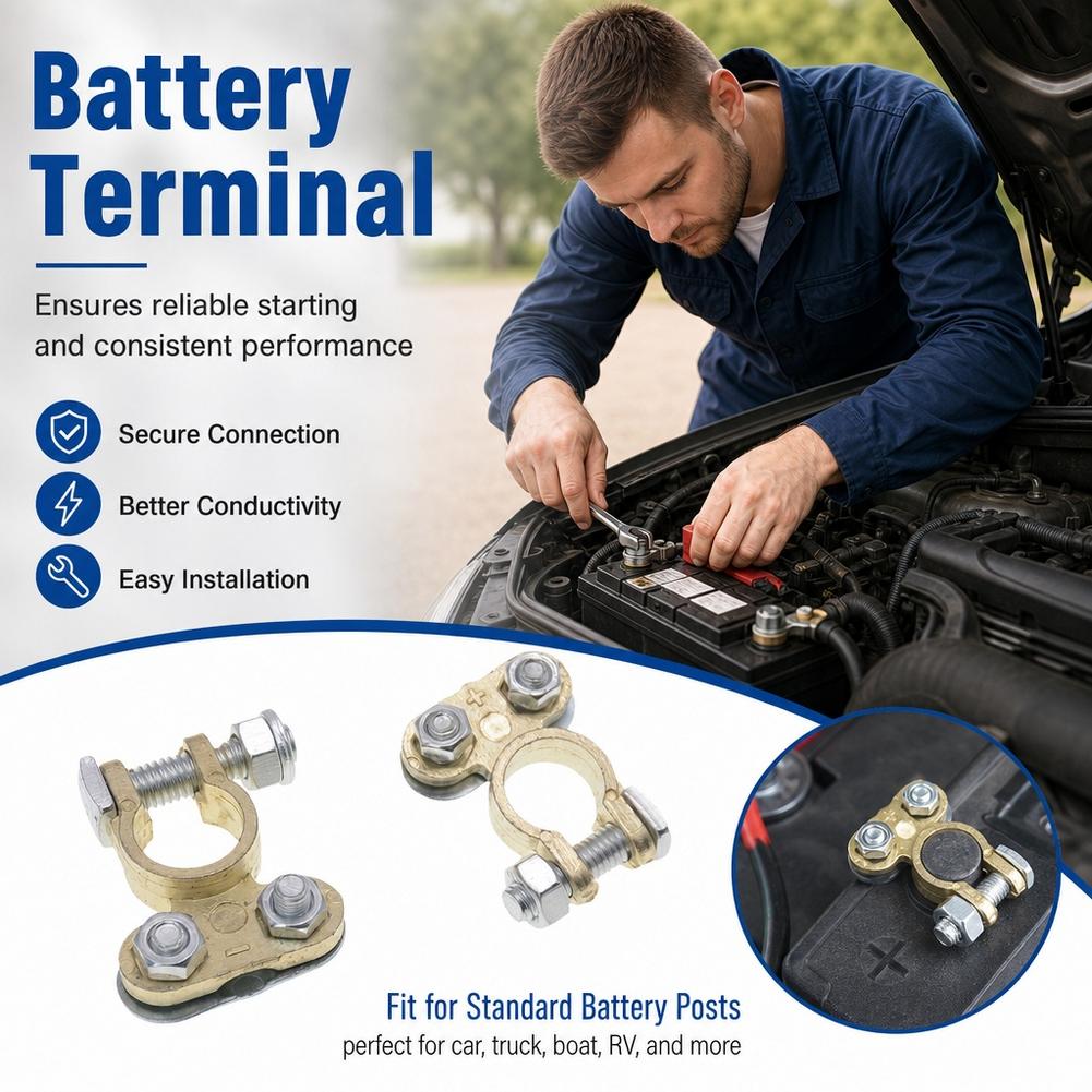 1 paire de bornes de batterie, - Battery Terminal Clamps Quick Release Brass avis et prix