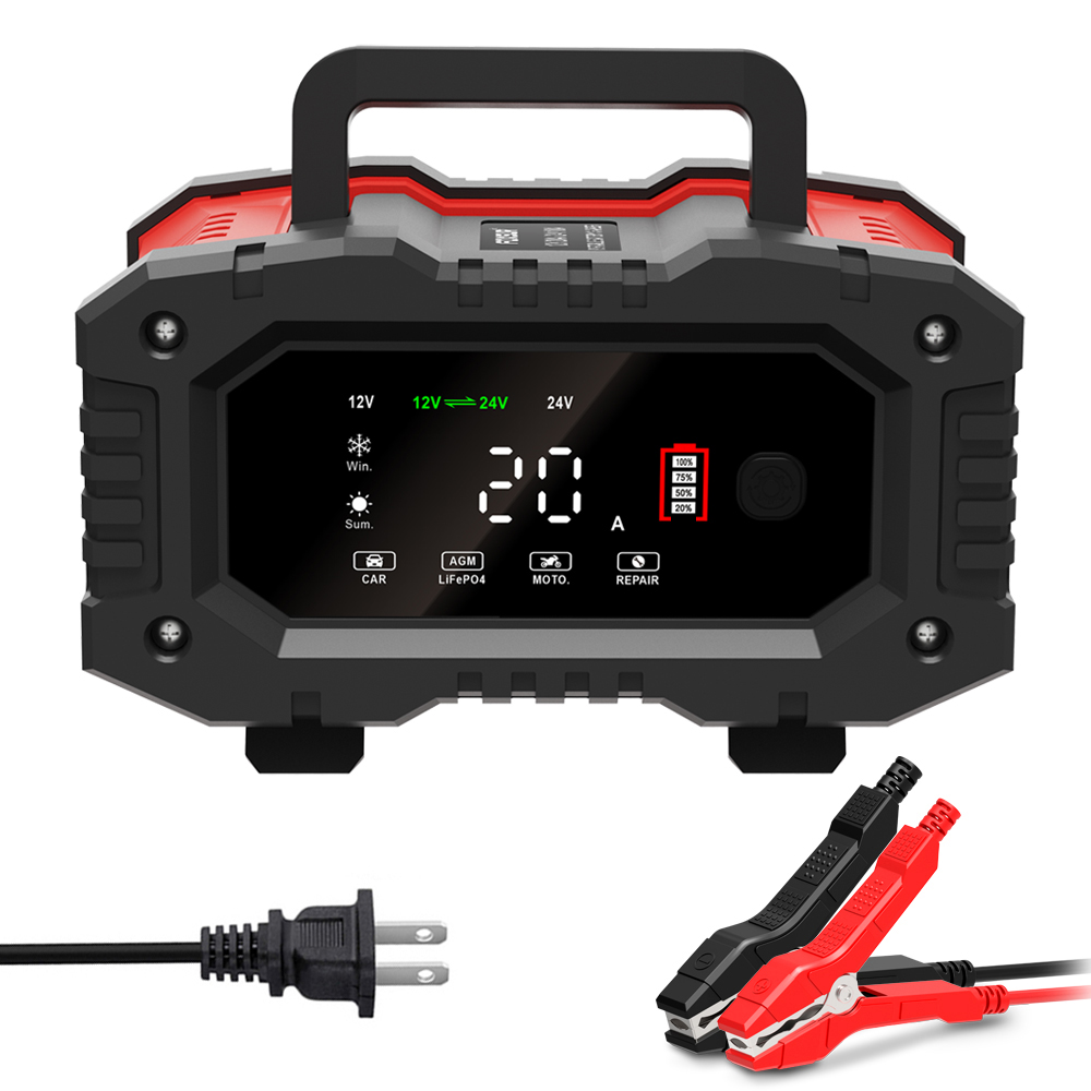 Chargeur de batterie automatiq - Smart Car Battery Charger 12V 24V 20A avis et prix