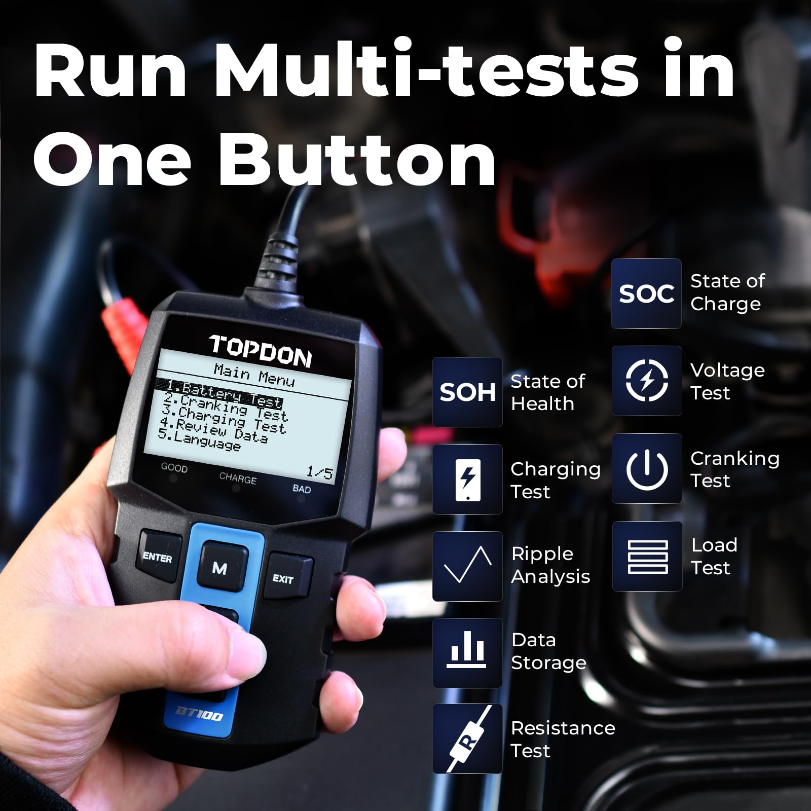 Analyseur de batterie numériqu - Car Battery Load Tester Digital Cranking avis et prix