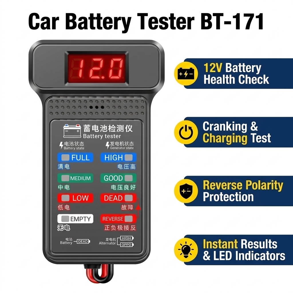 Testeur de batterie de voiture - Car Battery Load Tester Digital Cranking avis et prix
