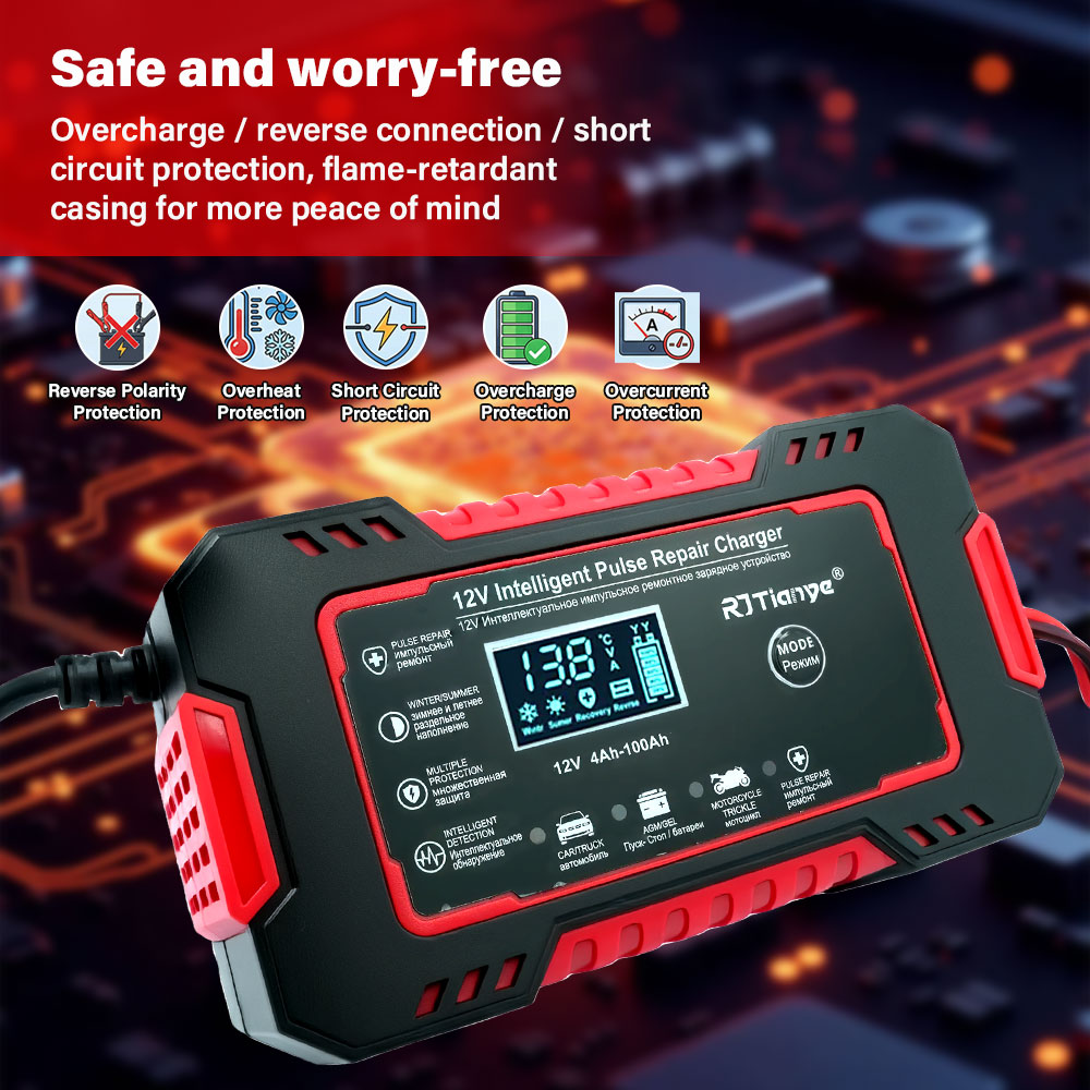 Chargeur de batterie de voitur - Smart Car Battery Charger 12V 24V 20A avis et prix