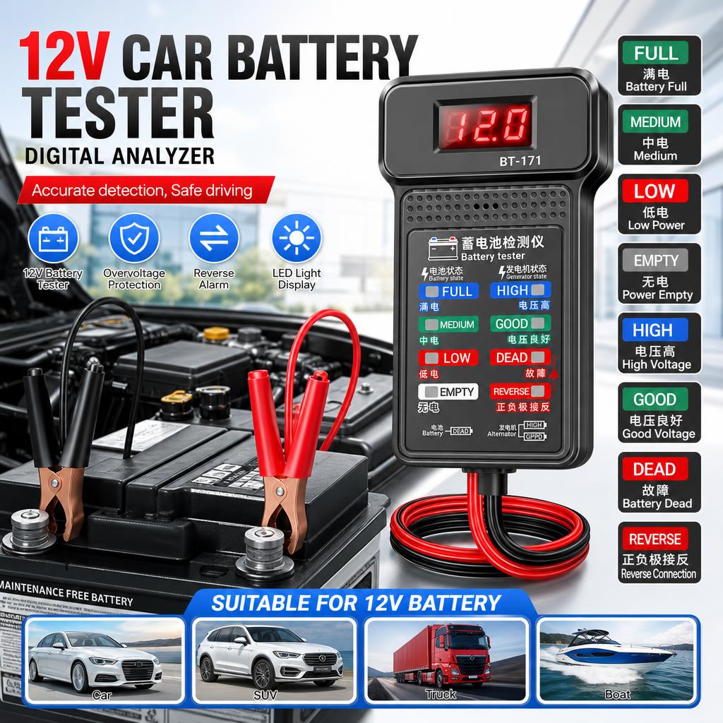 Testeur de batterie de voiture - Car Battery Load Tester Digital Cranking avis et prix