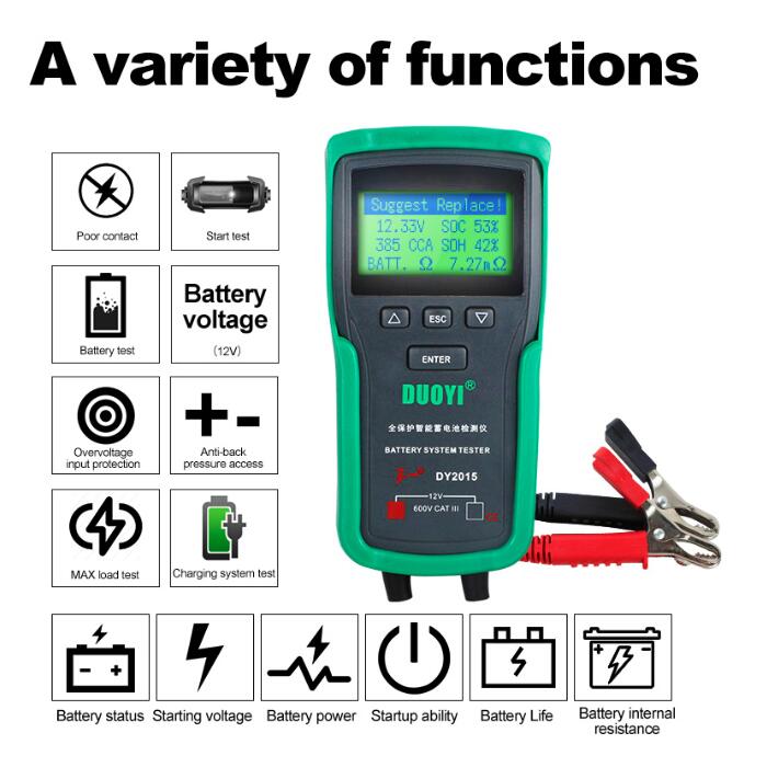 DUOYI DY2015 12V testeur de sy - Car Battery Load Tester Digital Cranking avis et prix